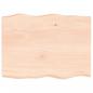 Preview: Tischplatte 80x60x(2-6) cm Massivholz Unbehandelt Baumkante
