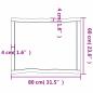 Preview: Tischplatte 80x60x(2-6) cm Massivholz Unbehandelt Baumkante