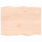 Preview: Tischplatte 80x60x2 cm Massivholz Eiche Unbehandelt Baumkante