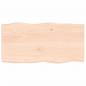 Preview: Tischplatte 80x40x2 cm Massivholz Eiche Unbehandelt Baumkante