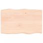 Preview: Tischplatte 80x50x(2-6) cm Massivholz Unbehandelt Baumkante