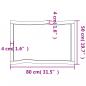Preview: Tischplatte 80x50x(2-6) cm Massivholz Unbehandelt Baumkante