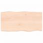Preview: Tischplatte 100x50x(2-6) cm Massivholz Unbehandelt Baumkante