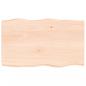 Preview: Tischplatte 100x60x(2-4) cm Massivholz Unbehandelt Baumkante