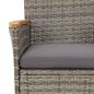 Preview: 7-tlg. Garten-Essgruppe mit Kissen Grau Poly Rattan