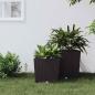 Preview: ARDEBO.de - Pflanzkübel mit herausnehmbaren Einsatz Braun 21/32 L PP-Rattan