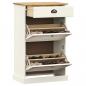 Preview: Schuhschrank VIGO 60x35x96 cm Weiß Massivholz Kiefer