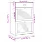 Preview: Schuhschrank VIGO 60x35x96 cm Weiß Massivholz Kiefer