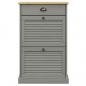 Preview: Schuhschrank VIGO 60x35x96 cm Grau Massivholz Kiefer