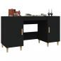 Preview: Schreibtisch Schwarz 140x50x75 cm Holzwerkstoff