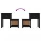 Preview: Nachttische 2 Stk. Schwarz 79,5x38x65,5 cm Massivholz Kiefer