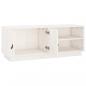 Preview: TV-Schrank Weiß 105x34x40 cm Massivholz Kiefer
