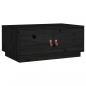 Preview: Couchtisch Schwarz 80x50x35 cm Massivholz Kiefer