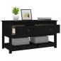Preview: Couchtisch Schwarz 102x49x55 cm Massivholz Kiefer