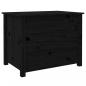 Preview: Couchtisch Schwarz 71x49x55 cm Massivholz Kiefer