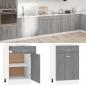 Preview: ARDEBO.de - Unterschrank mit Schublade Grau Sonoma 50x46x81,5 cm