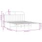Preview: ARDEBO.de - Bettgestell mit Kopfteil Metall Weiß 150x200 cm
