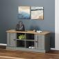 Preview: ARDEBO.de - Schuhbank VIGO Grau 106x35x45 cm Massivholz Kiefer