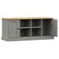 Preview: Schuhbank VIGO Grau 106x35x45 cm Massivholz Kiefer