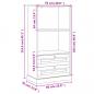 Preview: Bücherregal VIGO 60x35x114,5 cm Massivholz Kiefer