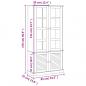 Preview: Vitrine VIGO Grau 85x35x170 cm Massivholz Kiefer