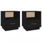 Preview: Nachttische 2 Stk. Schwarz 40x34x45 cm Massivholz Kiefer