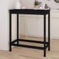 Preview: Bartisch Schwarz 100x50x110 cm Massivholz Kiefer