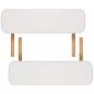 Preview: Massageliege Klappbar 2-Zonen mit Holzgestell Cremeweiß