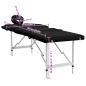 Preview: Massageliege Klappbar 4-Zonen mit Aluminiumgestell Schwarz