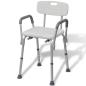 Preview: ARDEBO.de - Duschstuhl Aluminium Weiß 