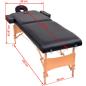 Preview: Massageliege 2-Zonen mit Hocker Klappbar 10 cm Sitz Schwarz