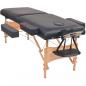 Preview: Massageliege 2-Zonen mit Hocker Klappbar 10 cm Sitz Schwarz