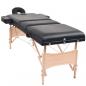 Preview: Massageliege 3-Zonen mit Hocker Klappbar 10 cm Sitz Schwarz