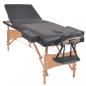 Preview: Massageliege 3-Zonen mit Hocker Klappbar 10 cm Sitz Schwarz