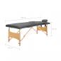 Preview: Massagetisch mit 2 Zonen Holzrahmen Anthrazit 186×68 cm