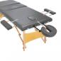 Preview: Massageliege 3-Zonen Holzgestell Anthrazit 186x68 cm