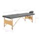 Preview: Massageliege 4-Zonen Holzgestell Anthrazit 186x68 cm