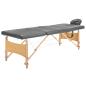 Preview: Massageliege 4-Zonen Holzgestell Anthrazit 186x68 cm