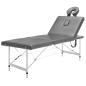 Preview: Massagetisch mit 4 Zonen Aluminiumrahmen Anthrazit 186×68 cm