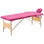 Preview: Massageliege Klappbar 3-Zonen mit Holzgestell Rosa