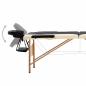 Preview: Massageliege Klappbar 2-Zonen mit Holzgestell Schwarz und Beige