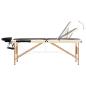 Preview:  Massageliege Klappbar 3-Zonen mit Holzgestell Schwarz und Beige