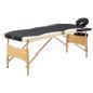 Preview:  Massageliege Klappbar 3-Zonen mit Holzgestell Schwarz und Beige