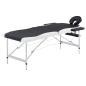Preview: Massageliege Klappbar 2-Zonen Aluminiumgestell Schwarz und Weiß