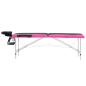 Preview: Massageliege Klappbar 2-Zonen Aluminiumgestell Schwarz und Rosa