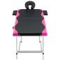 Preview: Massageliege Klappbar 2-Zonen Aluminiumgestell Schwarz und Rosa