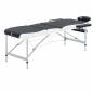 Preview:  Massageliege Klappbar 3-Zonen Aluminiumgestell Schwarz und Weiß