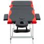 Preview: Massageliege Klappbar 3-Zonen Aluminiumgestell Schwarz und Rot