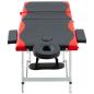 Preview: Massageliege Klappbar 3-Zonen Aluminiumgestell Schwarz und Rot
