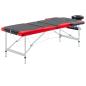 Preview: Massageliege Klappbar 3-Zonen Aluminiumgestell Schwarz und Rot